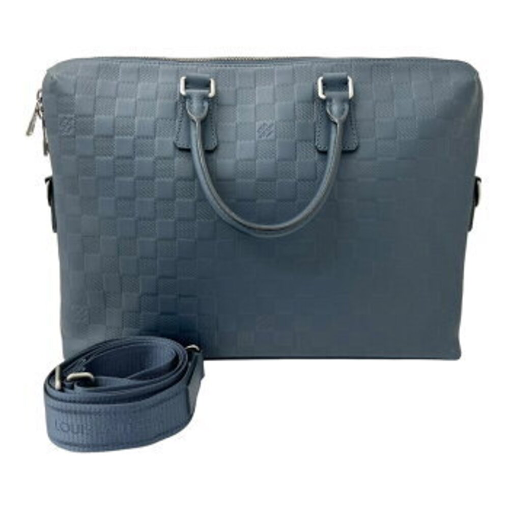 Louis Vuitton Porte Documents Jour Damier Infini Black Navy Blue Briefcase